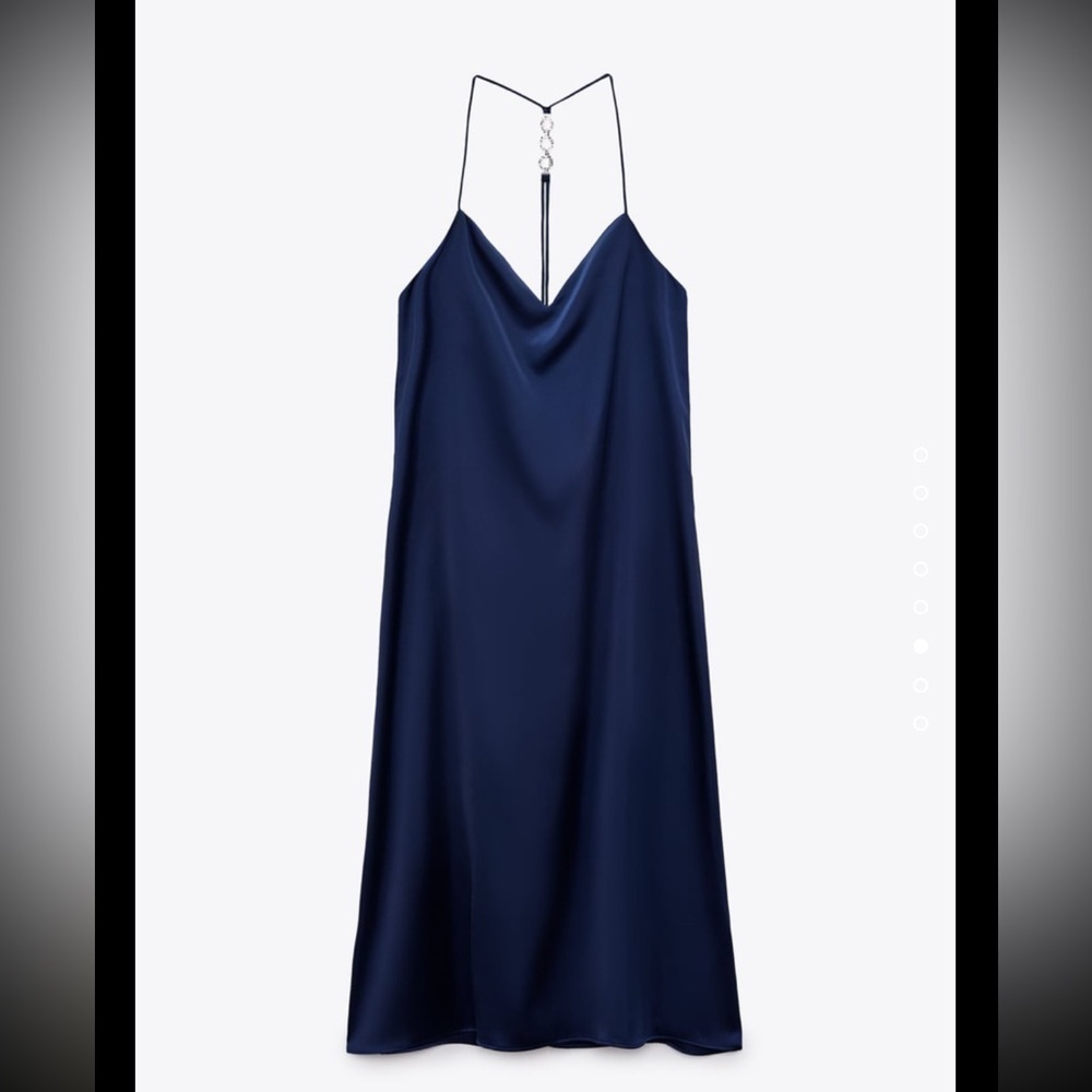 Zara Midnight Blue Jewel Strap Slip Dress - Picture 6 of 11